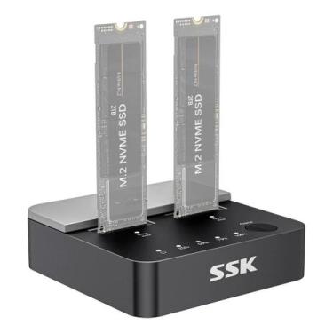Imagem de Estação de Acoplamento SSK DK201 Dual Bay NVMe SSD USB 3.2 20Gbps Clon