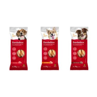 Imagem de Kit Enroladitos Carne Papaya Pets Petisco Cães 50g -, Sabores Variados