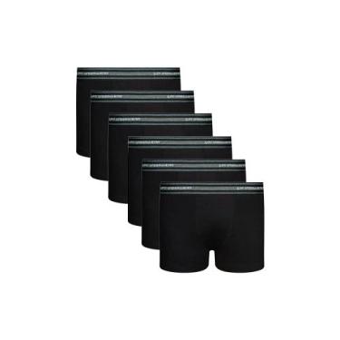 Imagem de Kit 6 Cuecas Boxer Algodão Infantil Lupo 141, Preto, M