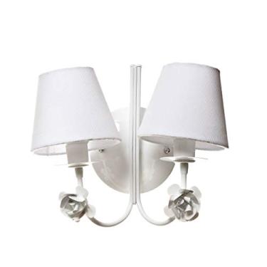 Imagem de Arandela 2 Lâmpadas Flores, Quarto Bebê Infantil Menina Menino, Potinho de Mel, Branco