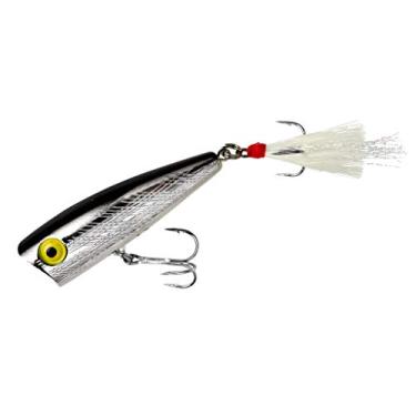 Imagem de Rebel Isca de pesca Pop-R Topwater Popper, prata/preta, Pop-R (7,5 g), tamanho único