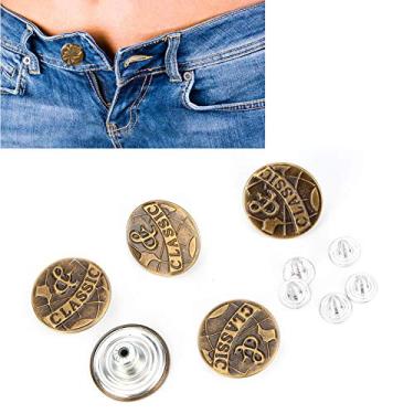 Imagem de Botão Jean vintage, durável 10 peças Design de linha delicada Botão Jean, para roupas de trabalho Cintos Jeans Blusão Mochilas Casacos Jaquetas(20 MM de bronze (No. 6))