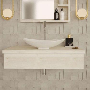 Imagem de Conjunto para Banheiro Bancada com Cuba L45 Canoa City 800 Snow