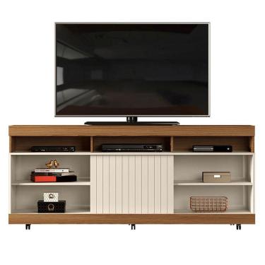 Imagem de Rack para Sala Trento 160 Carvalho Nobre Off White - DJ Móveis