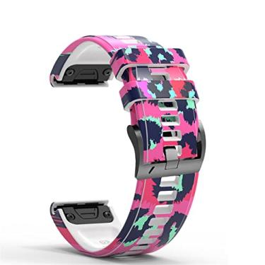Imagem de GANYUU Correias de pulseira para Garmin Fenix 5 5X Plus 6 6X Pro 935 945 3HR Relógio Inteligente Impressão Sports Silicone Watchband s Liberação Rápida (Cor: F, Tamanho: Forerunner 935 945)