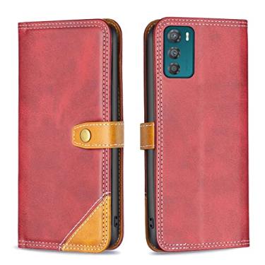 Imagem de For Motorola Moto G42 4G Color Matching Double Sewing Thread Leather Phone Case