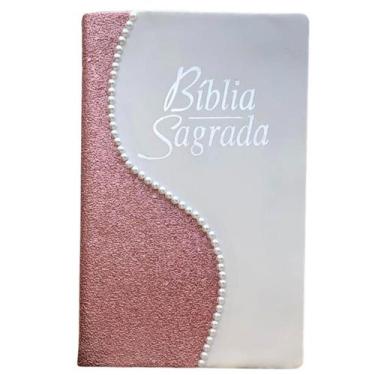 Imagem de Bíblia Sagrada Glitter Strass Luxo Feminina Com Letra Gigante Harpa E
