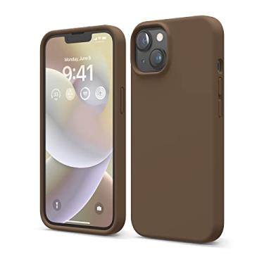 Imagem de Capa elago compatível com iPhone 14, capa de silicone líquido, capa protetora de corpo inteiro, à prova de choque, design fino, forro de microfibra macia antiarranhões, 6,1 polegadas (marrom)