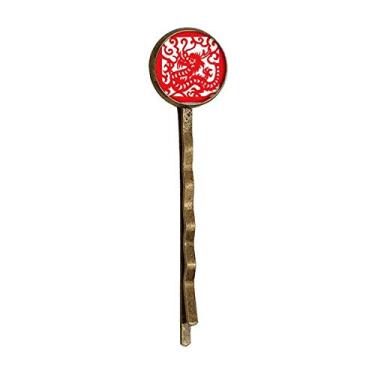 Imagem de Chapéu de cabelo de metal retrô dragão animal China zodíaco corte de papel