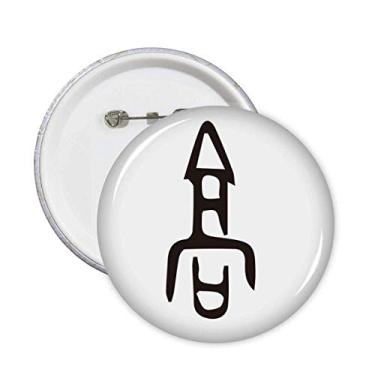 Imagem de Inscrição de osso sobrenome chinês personagem Gao pinos crachá botão emblema acessório decoração 5 peças