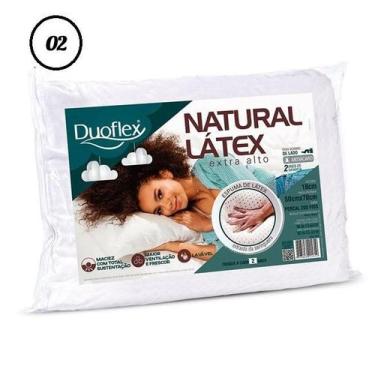 Imagem de Kit 2 Travesseiros Natural Látex Extra Alto 18cm De Altura Ln1101 Duof