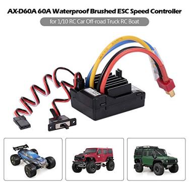 Imagem de LAURAG 60A escovado ESC AX-D60A 60A Controlador de Velocidade ESC Escovado À Prova D 'Água para 1/10 RC Carro Off-road Truck RC Barco 2S LiPo 6-8S Bateria NiMh