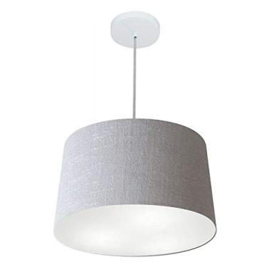 Imagem de Lustre Pendente Cone Cúpula Tecido 30/45x40 cm, Vivare Iluminação, Pendente4247 CZ, Cinza, Médio