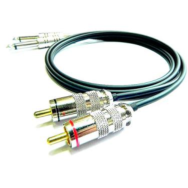 Imagem de Cabo de Áudio Blindado P10 Macho Duplo RCA Macho Duplo L R Profissional 9 Metros