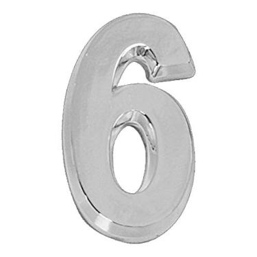 Imagem de Número Residencial 3D"6" Plástico ABS Cromado Metalcromo