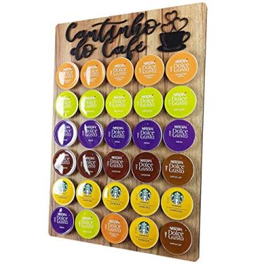 Imagem de Porta Cápsulas Café 30x40 - Nogueira - Cantinho do Café 30 Cápsulas