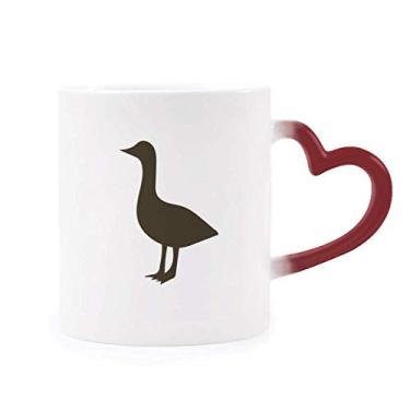Imagem de Caneca de ganso, fofa, animal, sensível ao calor, vermelha, muda de cor, grés
