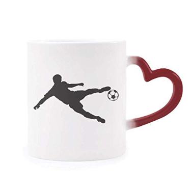 Imagem de Caneca esportiva Outline futebol futebol futebol sensível ao calor vermelha muda de cor