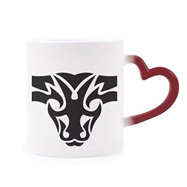 Imagem de Constellation Touro Zodíaco Símbolo Sensível ao Calor Caneca Vermelha Mudança de Cor