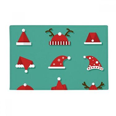 Imagem de DIYthinker Feliz Natal chapéu colorido ilustração tapete antiderrapante tapete para porta de banheiro
