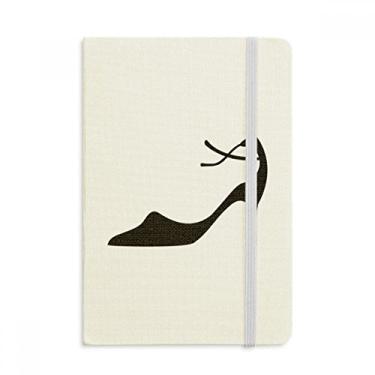 Imagem de Caderno de salto alto com desenho simples preto oficial de tecido capa dura diário clássico