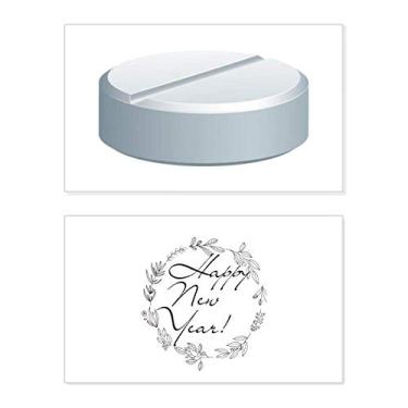 Imagem de White Pill Health Care Products Pattern New Year Festival Greeting Card Bless Message Gift