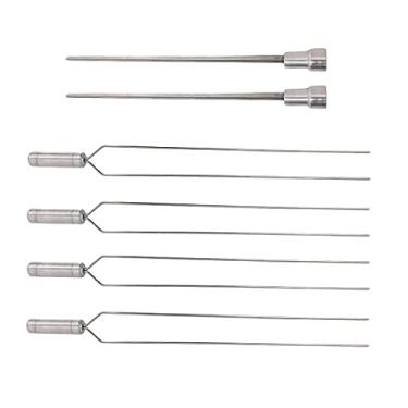 Imagem de 6x Espetos De Inox Lâmina 50cm Duplo/Coração Para Churrasco