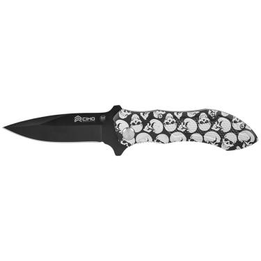 Imagem de Canivete Cimo Tomahawk Skull 01 Inox Cabo Alumínio