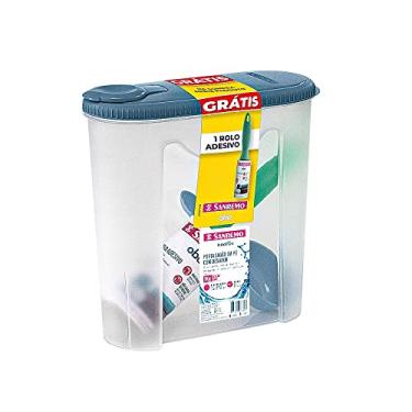 Imagem de Sanremo -​​​ Conjunto para Lavanderia com ​Porta Sabão em Pó ​Plástico com Dosador​ e Rolo Adesivo Tira Pelos​, Linha Hydrus