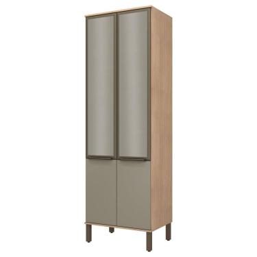 Imagem de Paneleiro 4 Portas com Vidro Verace Espresso Móveis Havana/Taupe