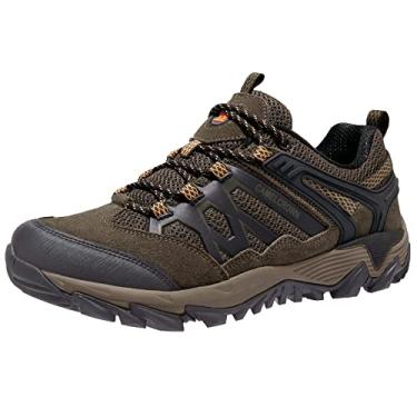 Imagem de CAMEL CROWN Tênis de caminhada masculino, respirável, antiderrapante, leve, cano baixo, para uso ao ar livre, trilha, trekking e caminhada, Caqui, 41