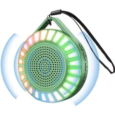 Imagem de Alto-falante subwoofer portátil, alto-falante azul sem fio interno com luz LED, mini reprodutor de música portátil USB 80HZ-18KHZ para festas ao ar livre, casa, parque/619 (Color : Green)