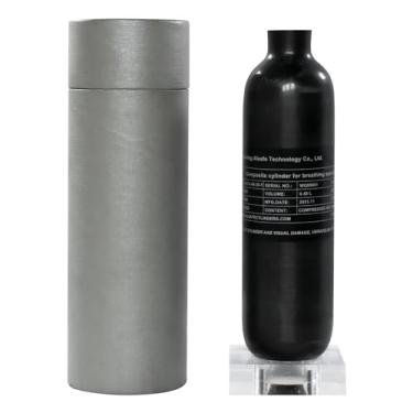 Imagem de TUXING Tanque de ar fosco de fibra de carbono 4500Psi/30Mpa, 0,48L/480CC/29Cu em Pcp, cilindro composto HPA para sistema de carregamento de pistola de ar PCP, estação de enchimento de paintball
