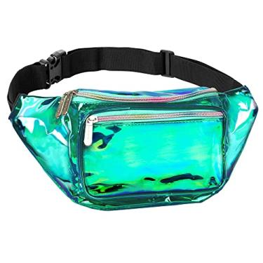 Imagem de Pochete com cinto – bolsa transversal para homens ou mulheres – mãos livres, impermeável, grande, bolsa para caminhadas, corridas e viagens, Transparente - Aqua, One_Size
