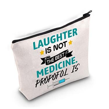 Imagem de LEVLO Presentes de anestesiologia Laughter Is Not The Best Medicine Makeup Bags Anestesiologist Doctor Nurse Gifts, O riso não é o melhor remédio