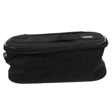 Imagem de Bolsa de armazenamento de cosméticos Bolsa de viagem feminina para higiene pessoal Fechaduras de portão para mala de madeira Organizador Mala de armazenamento de higiene pessoal Bolsa de transporte Mi