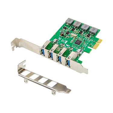 Imagem de X-MEDIA Placa adaptadora PCI Express (PCIe) de 4 portas USB 3.0 – Placa de expansão PCI-E para USB 3.0 – Chipset VIA VL805 – autoalimentação integrada – Suporte de perfil baixo/completo incluído [XM-PEX-U304S]