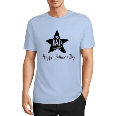 Imagem de CHAIKEN&CAPONE Camiseta divertida para o dia dos pais, presente engraçado para o pai, masculino, gola drapeada, manga curta, algodão, Estilo azul bebê, GG