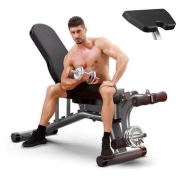 Imagem de Banco de Musculação 6 em 1 Multifuncional Ajustável com Extensor e Flexor – Para Supino, Abdominal e Pernas – Estrutura Reforçada até 150kg