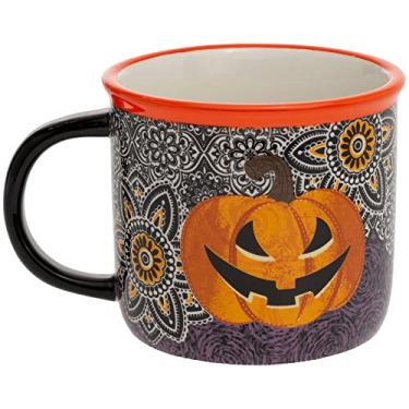 Imagem de Boston International Caneca de cerâmica para lava-louças, segura para micro-ondas, copo de café de Halloween, 400 ml, Feliz Dia das Bruxas