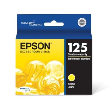 Imagem de EPSON Cartucho amarelo de capacidade padrão T125 DURABrite Ultra Ink (T125420) para impressoras Epson Stylus e WorkForce selecionadas