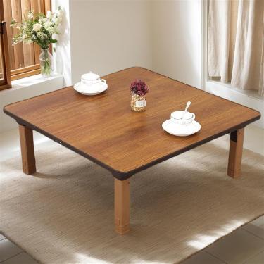Imagem de Mesa de centro dobrável, mesa dobrável quadrada, mesa de chão mesa de chá japonesa Mesa de jantar baixa mesa de acampamento mesa de estar dobrável ajustável estudo escrita jogos café da manh