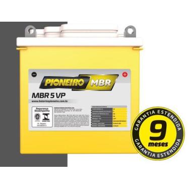Imagem de Bateria Moto Pioneiro 12V-5Ah MBR 5-VP  PARA MOTO CRYPTON/ TITAN / YBR