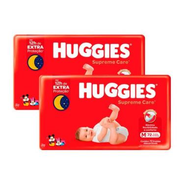 Imagem de Kit 2 Fralda Huggies Supreme Care Tamanho M 72 Fraldas Descartáveis