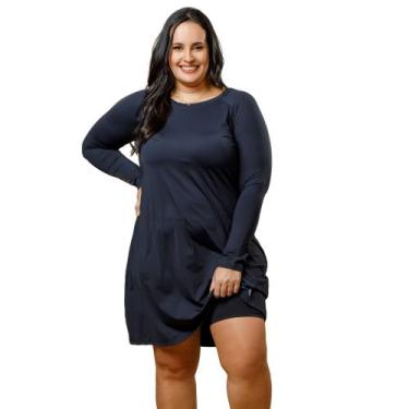 Imagem de Kit Vestido Saída De Praia Proteção Solar UV Manga Longa + Short Cós A