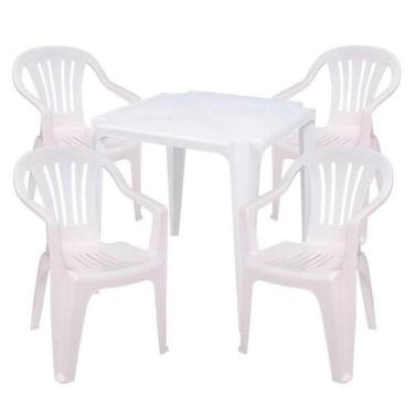 Imagem de Conjunto Mesa com 4 Cadeiras Mor Bela Vista, Branco