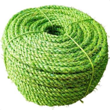 Imagem de Corda de sisal 25 metros 6,5mm cor verde claro artesanato - Sisalândia