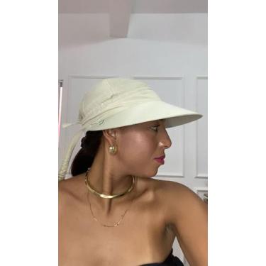 Imagem de Chapéu Viseira Tactel Aba Larga Moda Feminina Verão Fashion Praia Vôle