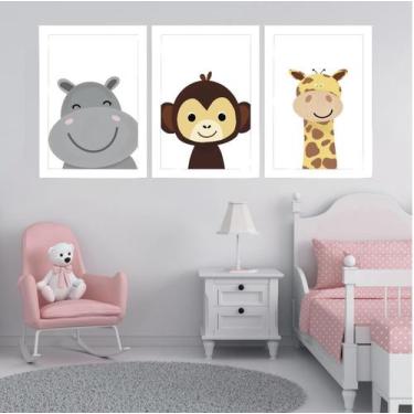 Imagem de Quadro Infantil Boho Bichinhos Mimados - Casa Com Atelier, Macaquinho 
