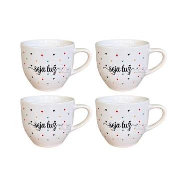Imagem de Conjunto 4 Xícaras Paris Branca Seja Luz 170 ML - Porcelana AMA